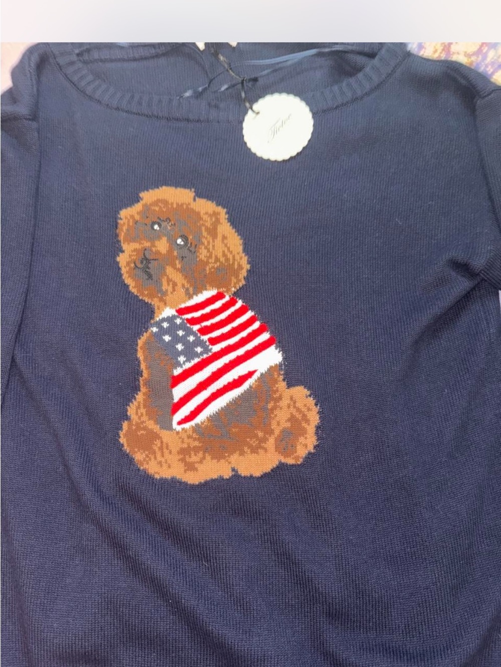 Doodle American flag sweater Small